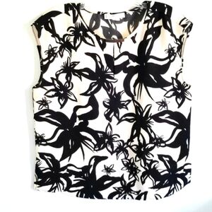 MNG Collection tank top black white floral